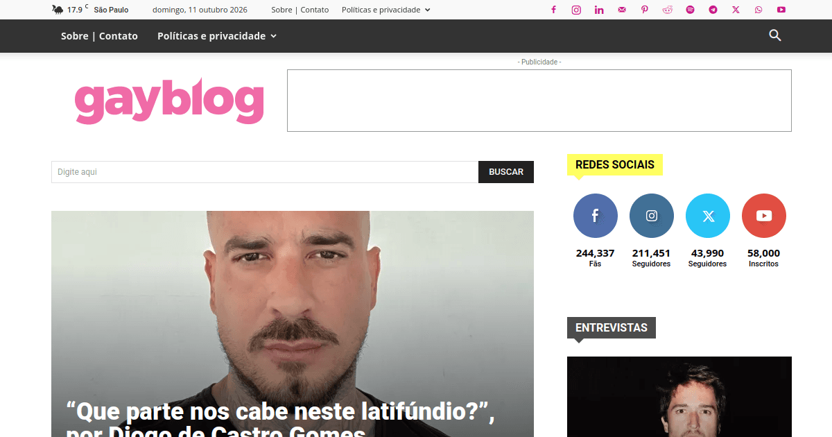 Portal LGBTQIA+ multilíngue com 245K seguidores no Facebook